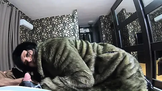 Milfycalla Blowjob in Fur Coats Cum All Over My Expensive Furs