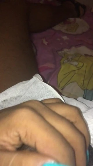 White panty green nails