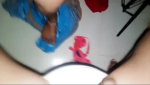 Stepsister Nadiya is surprised by her stepbrother's big cock and he fucks her big pussy while they are home alone