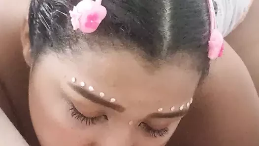 My boyfriend came from a trip and now that he's here I start sucking his...