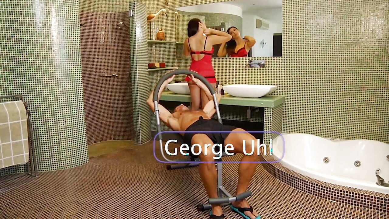 Valentina Nappi fucked by George Uhl in the bathroom before lunch