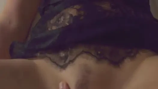 POV Real French couple fucks tender and intense in lingerie on the bed- Emile and Amelie