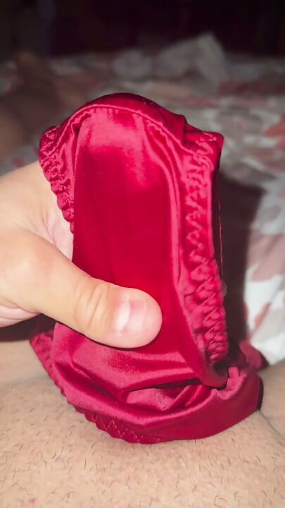 Creamy satin pantie play