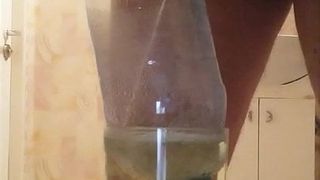 urine funnel into a glass