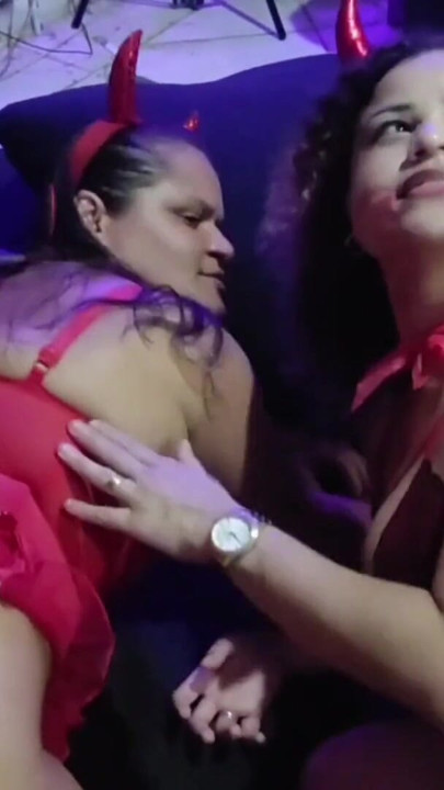 Halloween with several hot girls ends in style with lots of sex and with several suckers | Clip 3