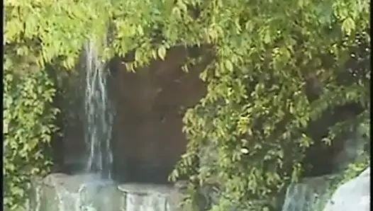 Vintage lesbian dildo playing in the garden