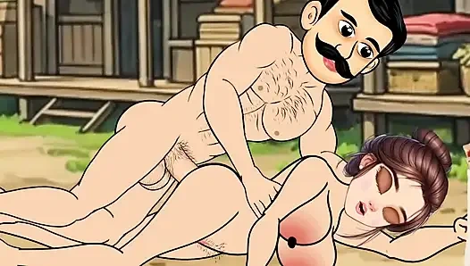 Cartoon video of Swati and shopkeeper Ramu's funny sex. Big cock fucking.