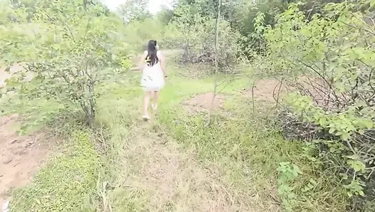 Thai Girl Walking Masturbation in the Jungle Thai Outdoor Public
