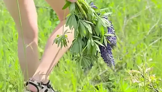 Naked girl in the forest