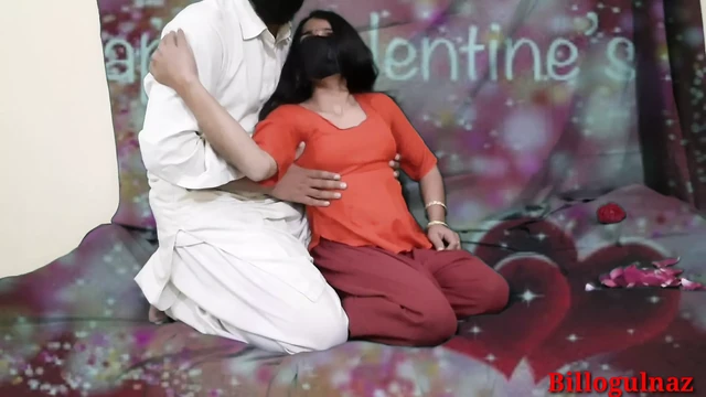 Desi indian step sister celebrating Valentine's day with her  step brother