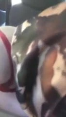 Turkische Kopftuch Ehehure reitet im Auto