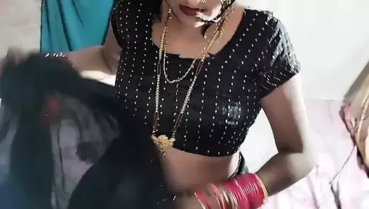 Indian Porn black saree blouse petticoat and panty