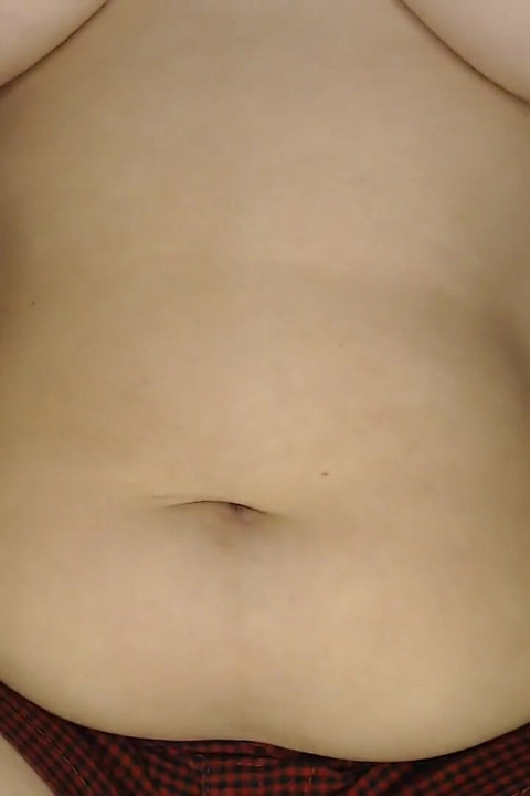 Squeezing Jiggling My Chubby Belly