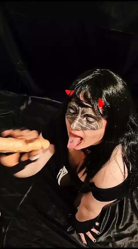 Little Dirty Devil Licking your Juicy Dick like a Lollipop