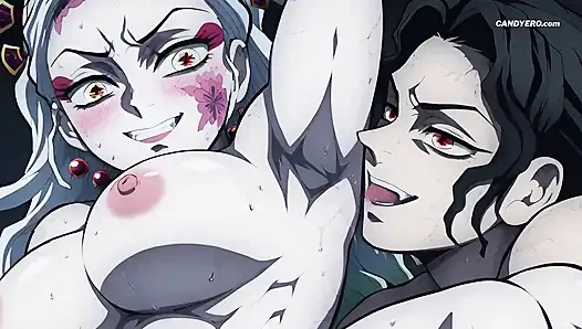 Ihr körper schüttelte, ihre augen gerollt, sein sperma gefüllt (AI generiert)