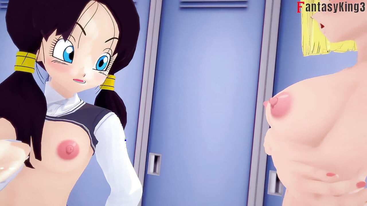 Videl prawie znajduje Gohana uprawiających seks z Androidem 21 - DragonBall Zex Series