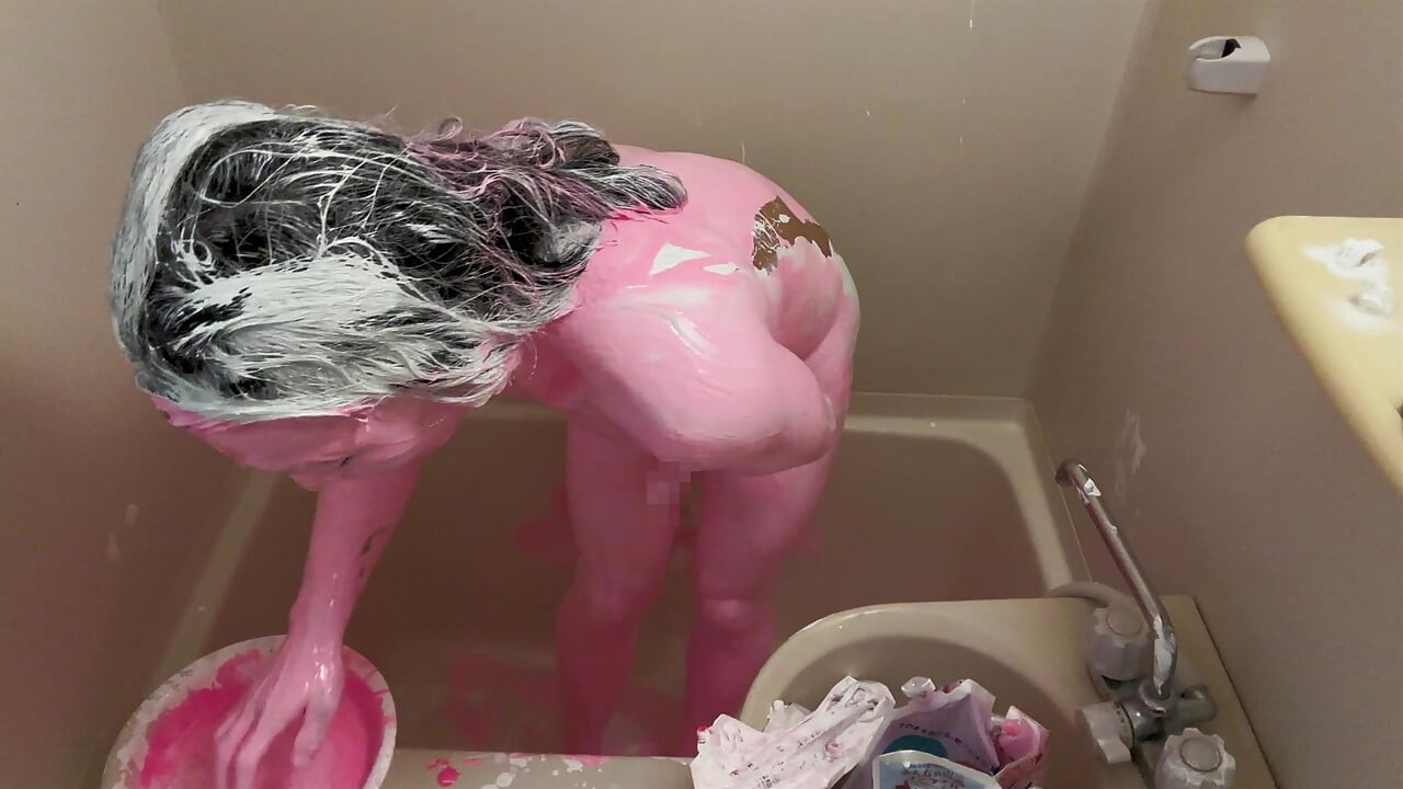 Wet&Messy Paint-Covered Crossdresser 1