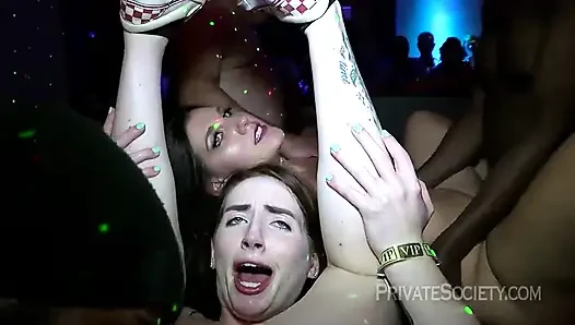 Orgy on the dance floor