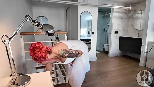 Fetish handuk 4k ngentot sudut dengan bantal dan perabotan