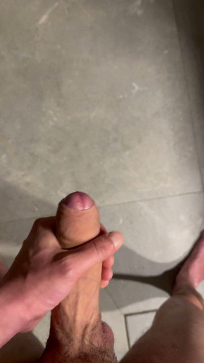 Fat cock cums in the shower