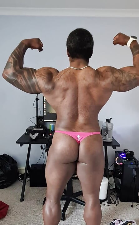 Just Flexing for You Coach in the Thong You Asked for.