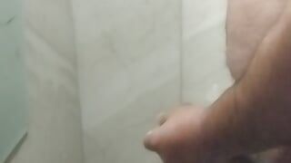 Masculine Turkish Bear Cums in the Office Bathroom