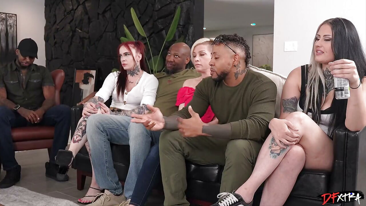 Dfxtra - I'll Fuck Every Guy in Here to Prove It! - Friendly Get Together Turns Into Wild Gangbang