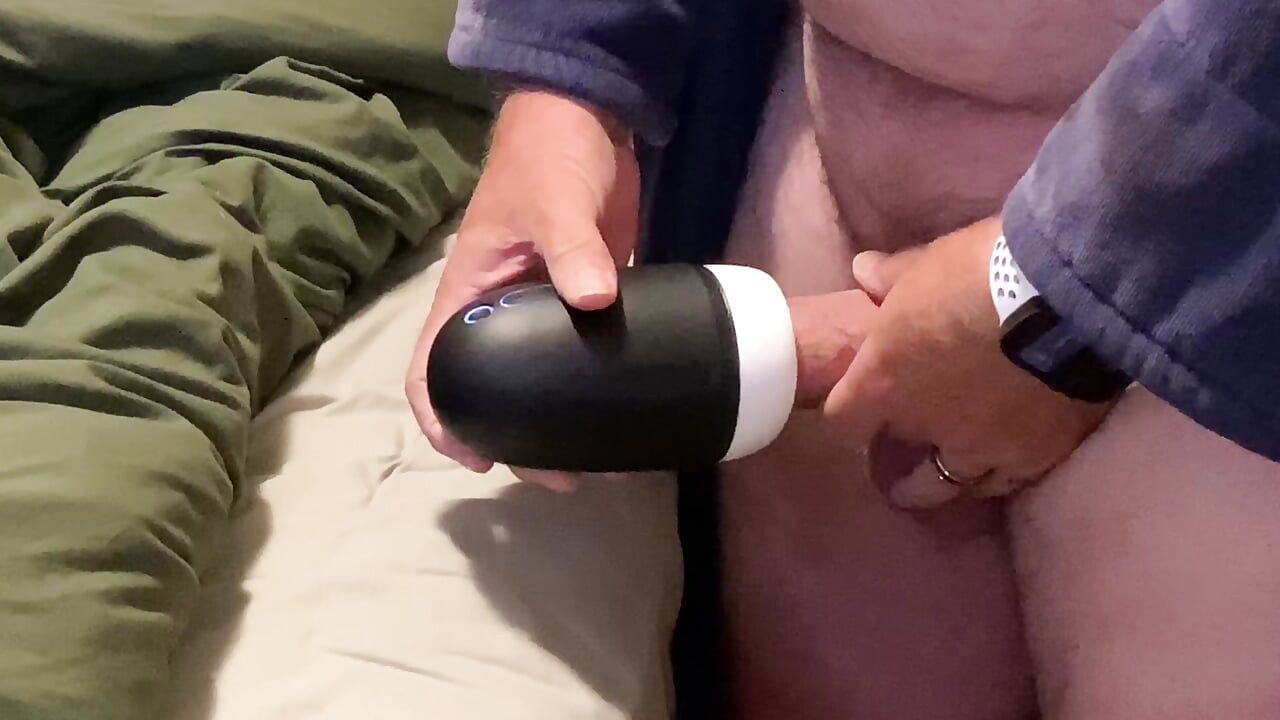 Filling up my mouth toy with future cum lube