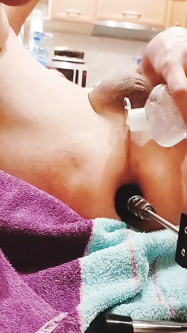 Anal play for bbc dildo
