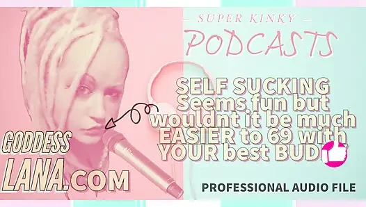 Cewek nakal ini nyepong kontol sendirian di podcast 6 tapi lama-lama nggak bisa 69 sama temanku