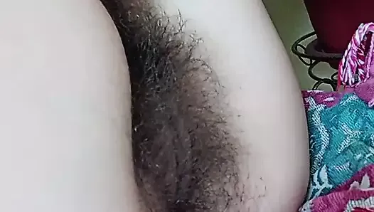 Really hairy pussy. Closeup. Pussy how it should be. Big pussy lips. Thickforest.
