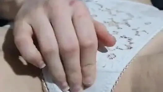 Rubbing My Pussy and Masturbating in My White Thong