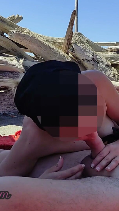 Risky Blowjob on the Canary Beach Almost caught - MissCreamy | Clip 1