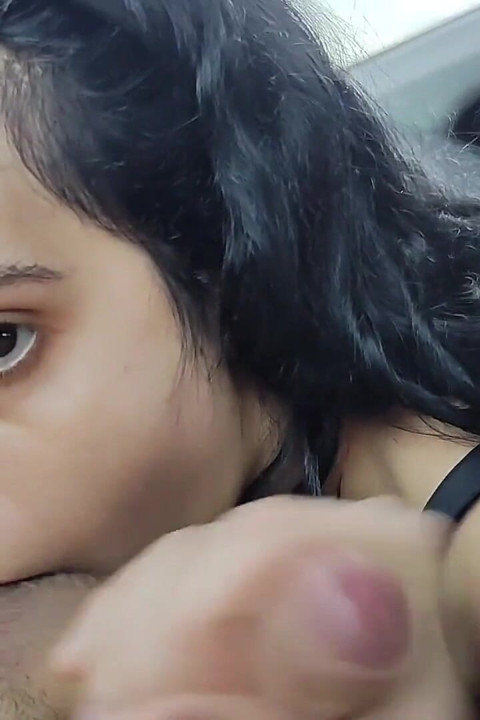 Blowjob in a Car Nerdy Girl Cum in Mouth Rainy Day