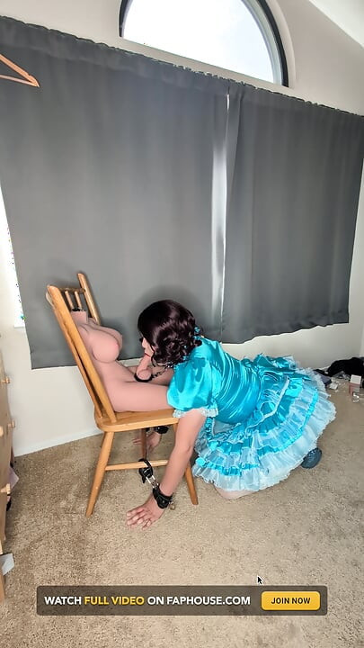 Sissy Maid Gets Her Collar Locked to Her Doll's Cock!