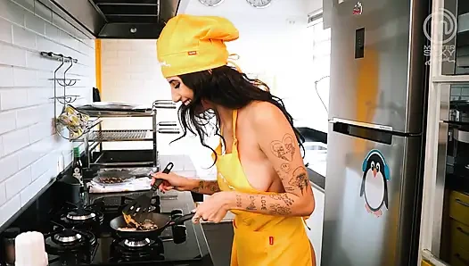 Hot lesbian Latinas cooking - Part 2 - SFW
