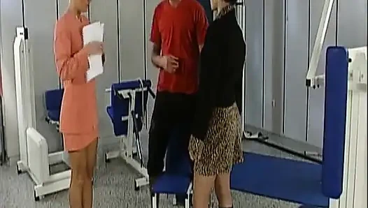 Blonde German Cougar Uses Toys and Gets Shared in Vintage FFM Threesome