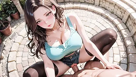 Black Stockings Legs Spread Wide! Blue Goddess Cowgirl Rides Passionately Until Legs Shake