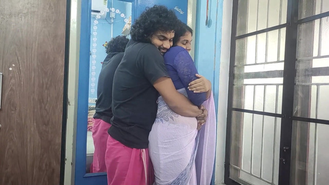 Long lip lock with ass kiss romance and hard fuck in saree