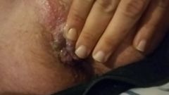 Pushing out Daddy's Creampie