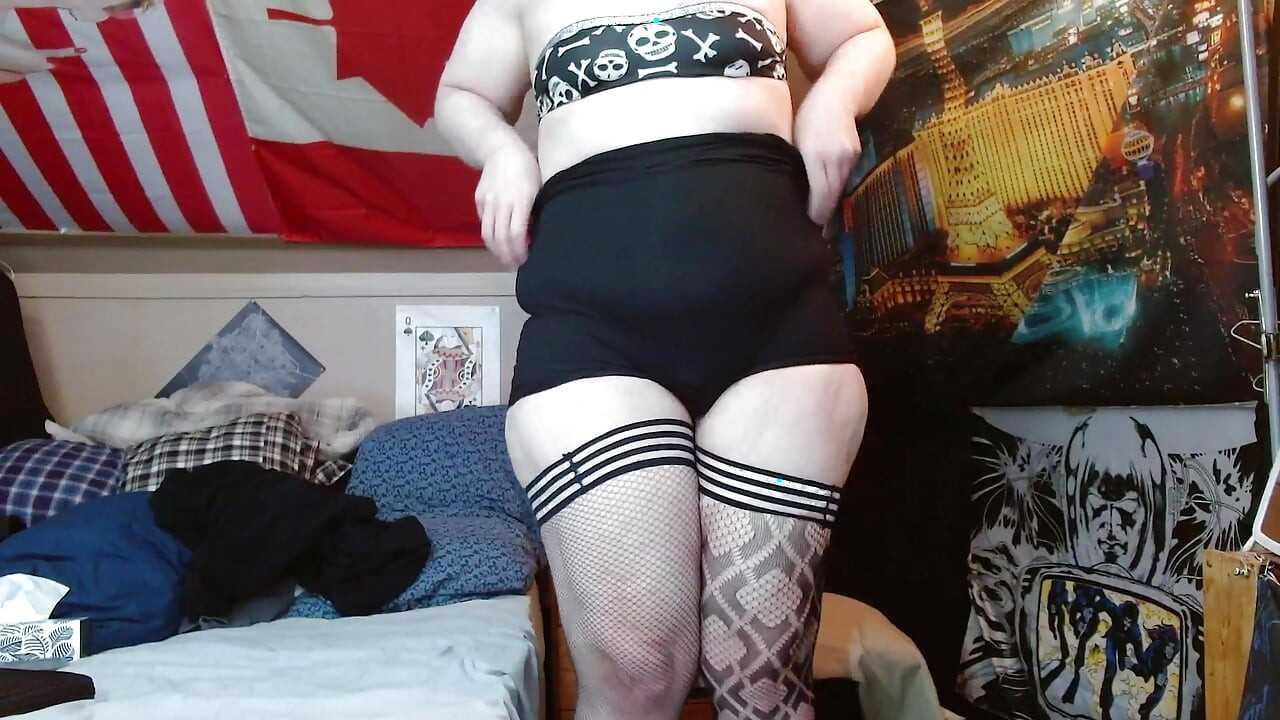 green hair fat sissy fucks her huge ass with dildos oink oink