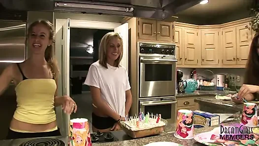 Private home video girls show tits ass & spread their pussies at a birthday