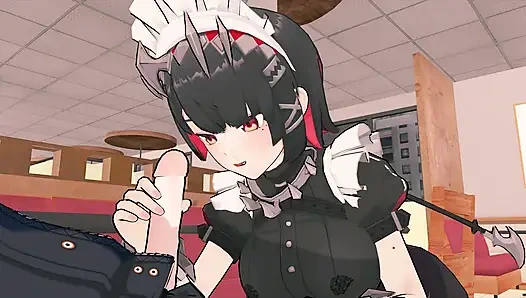 =Zenless Zone Нулевой = Ellen Joe X Wise: Рискованный публичный секс в Макдональдсе (4K)