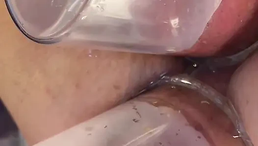 Aşırı yakın çekim çift vakum pompalama göt ve amcık