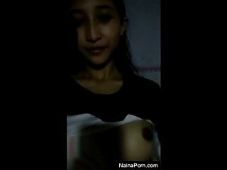 Today Exclusive-Cute Nepali Girl Showing Boob...