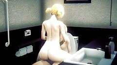 Yaoi Femboy - Futanari Fucking in public toilet Full
