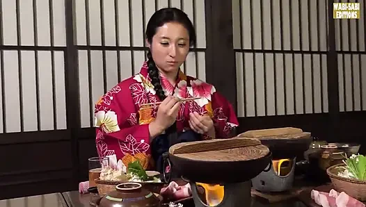 Erotik drama tiyatrosu zarif bir inn proprietress ile şehvetli bir karşılaşma -sahne.2