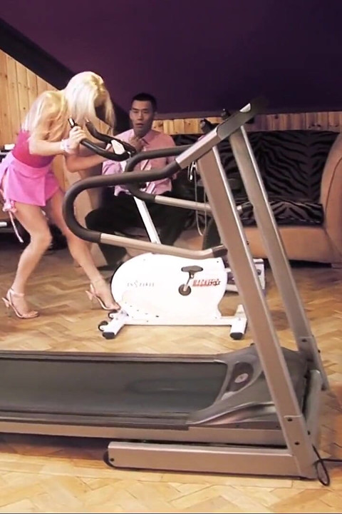 Blonde chick keeps her underwear on and take this long dong