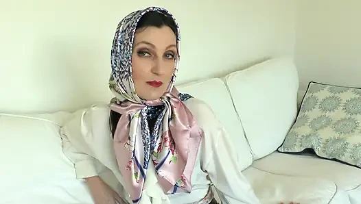 Satin Scarf Lover and Cumming on a Shiny Satin Scarf, Lady Victoria Valente