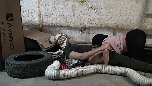 Nymphomaniac girl has sex with a broke ass bum on the street in New York City